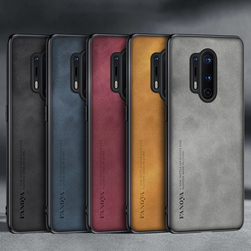 Luxury Leather Case For OnePlus 8 Pro 8T Cover Matte Silicone