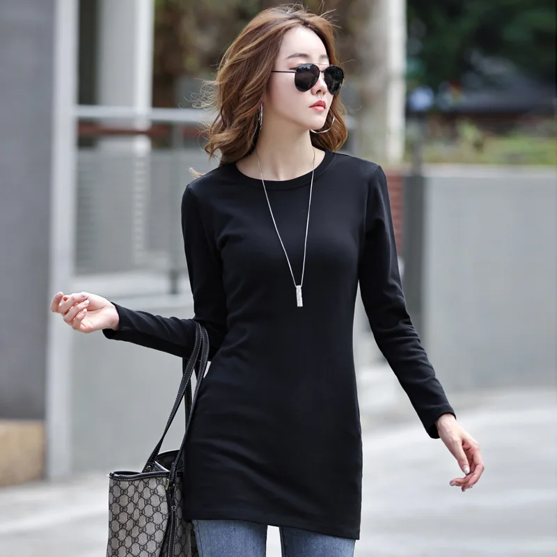 Winter Velvet Warm T Shirt Women Thick Fleece Ropa De Mujer Casual Tees Long Sleeve O-neck Pullover Tshirts Long Tunic Tops