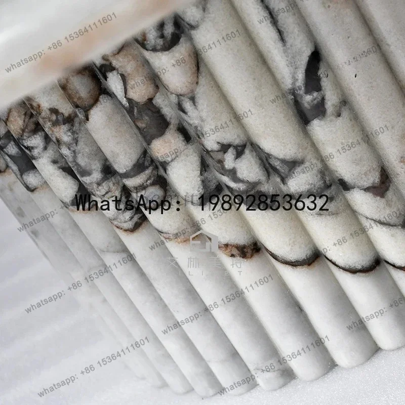 AB  Italian light luxury natural marble coffee table living room minimalist modern home designer high-end creative