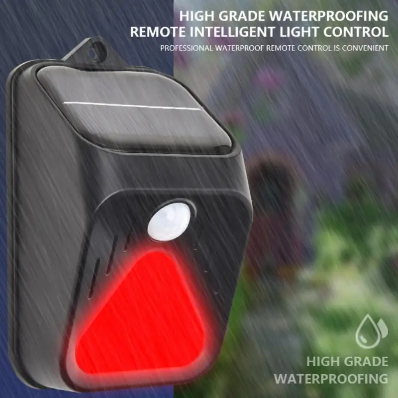 100 Db Solar Warning Lamp Drives Animal Warning Light Waterproof  Ip65 Flash Alarm Solar Charge Remote Control Alarm Led Lights