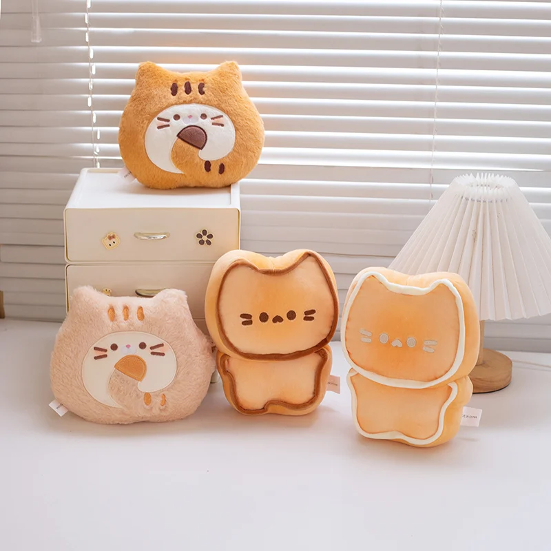 Cat Stuffed Toys Kawaii Biscuit Shaped Toys Pillow Cute Food Cats Toys Girls Soft Pillow For Room Best Christmas Gifts