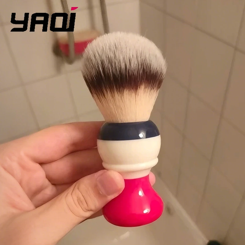 Brocha de Afeitar YAQI 2026 de 24 mm con Nudos Sintéticos y Mango de Resina, Esencial para el Cuidado de la Barba Perfecta para Hombres