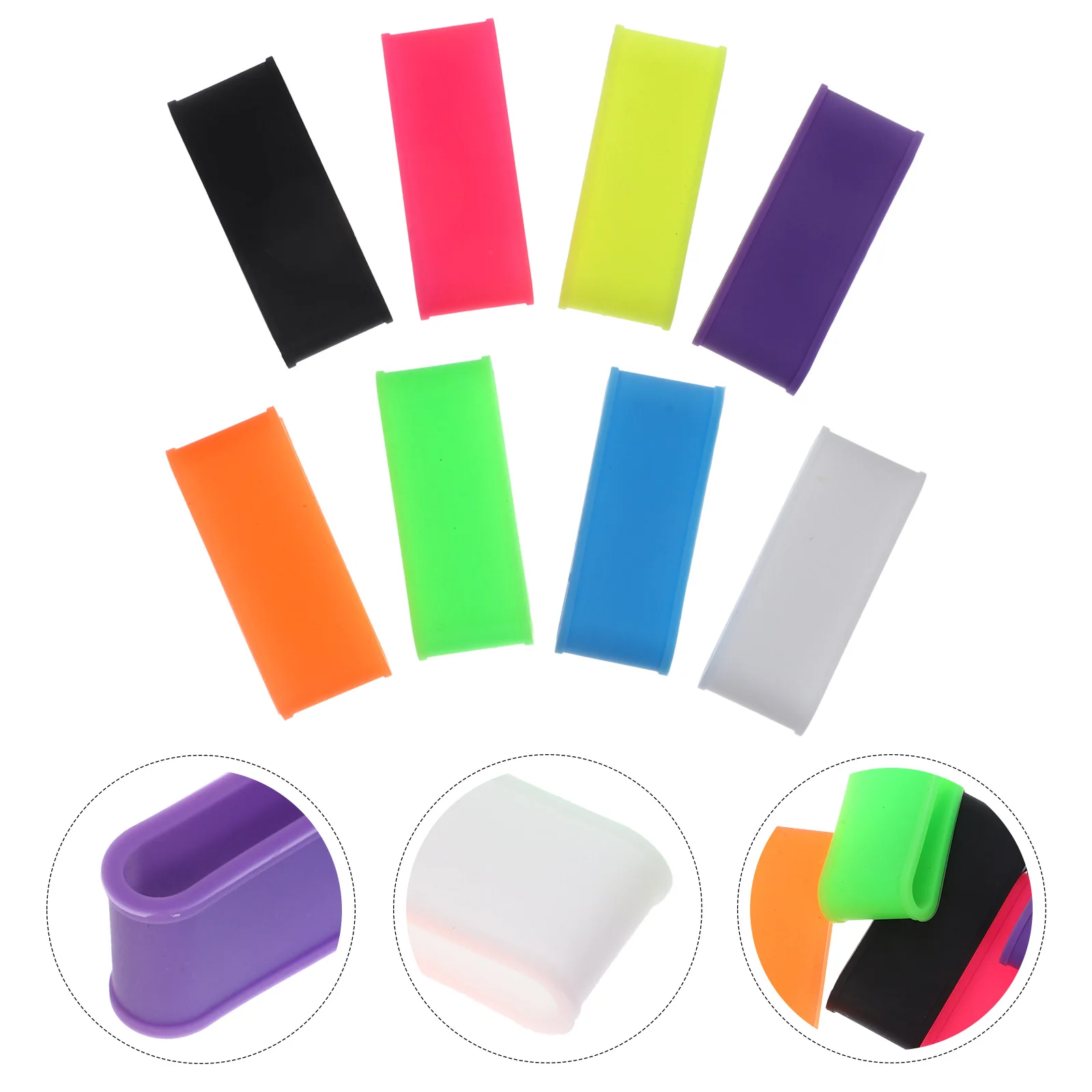 8 قطعة حلقات قبضة التنس سيليكون عدم الانزلاق مضرب العصابات دائم مرنة Overgrip حامي لمضارب تنس الريشة