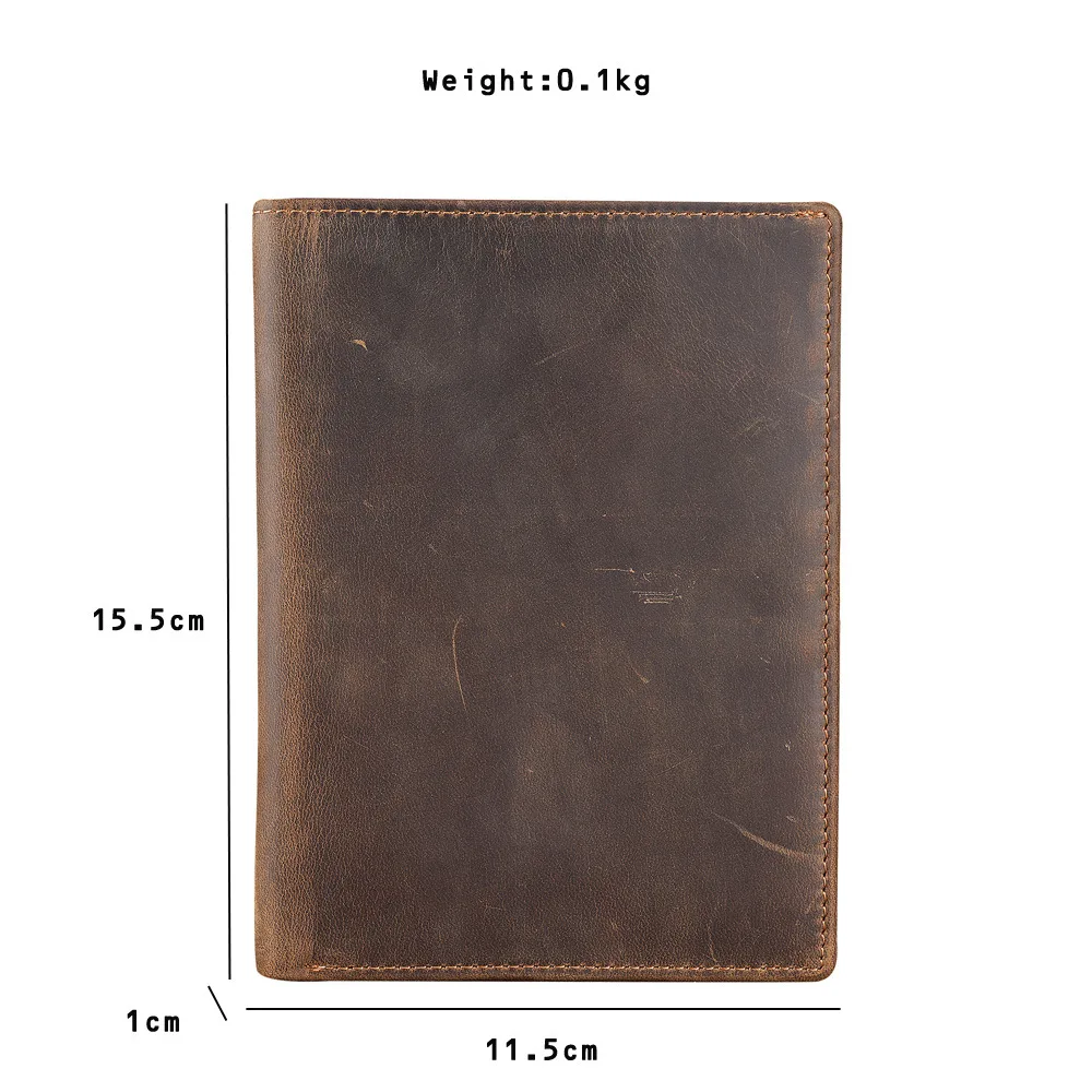 Leather passport bag spot wholesale Crazy Horse leather multi-card RFID anti-theft swipe card bag change bag portable