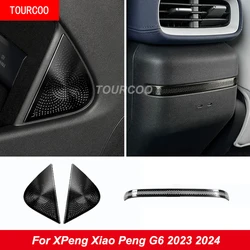 For XPeng Xiao Peng G6 2023-2025 Center Control Rear Armrest Box Audio Stainless Steel Protective Cover Accessorie
