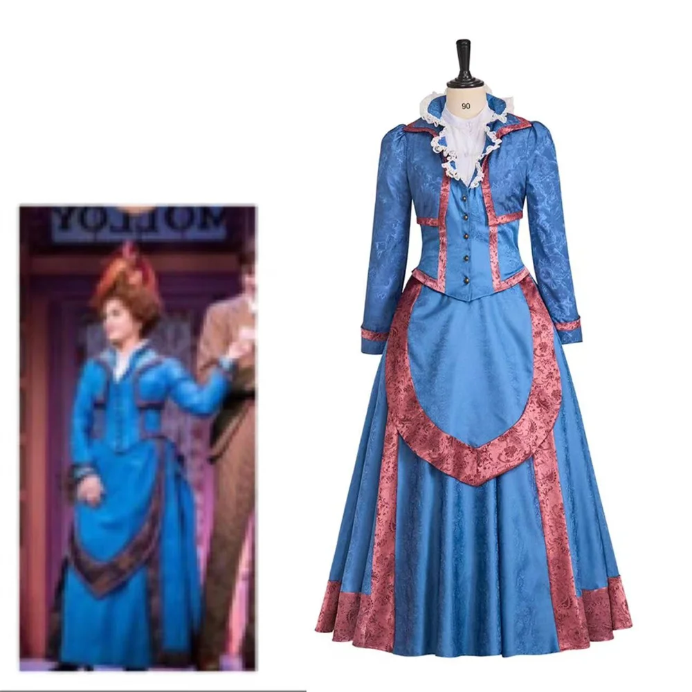 

Musical Hello Dolly Levi Cosplay Costume Women's Blue Victoria Dress Broadway Stage Performance Outfit