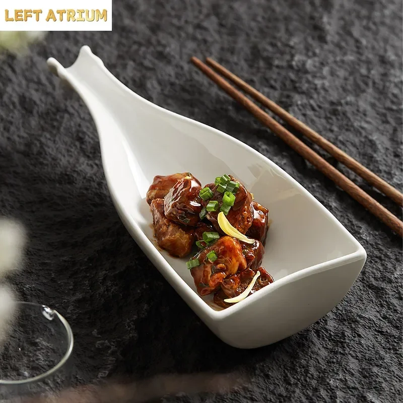 Ceramic Special-shaped Wine Bottle Deep Plate Cold Dish Hotel Restaurant Tableware Irregular Small Artistic Conception