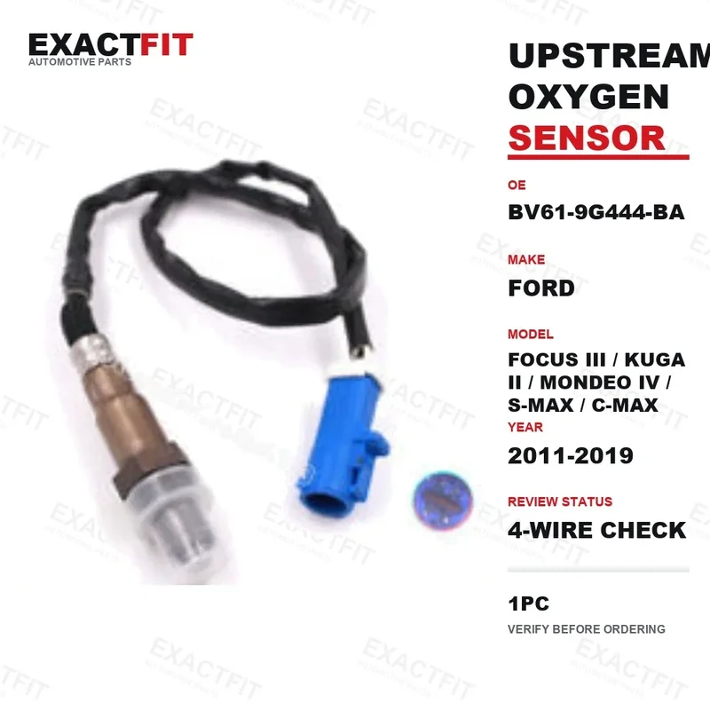 BV61-9G444-BA Oxygen O2 Lambda Sensor for Ford Focus III Kuga II Mondeo IV S-MAX Galaxy C-MAX 2011-2019 Bosch 0258010244