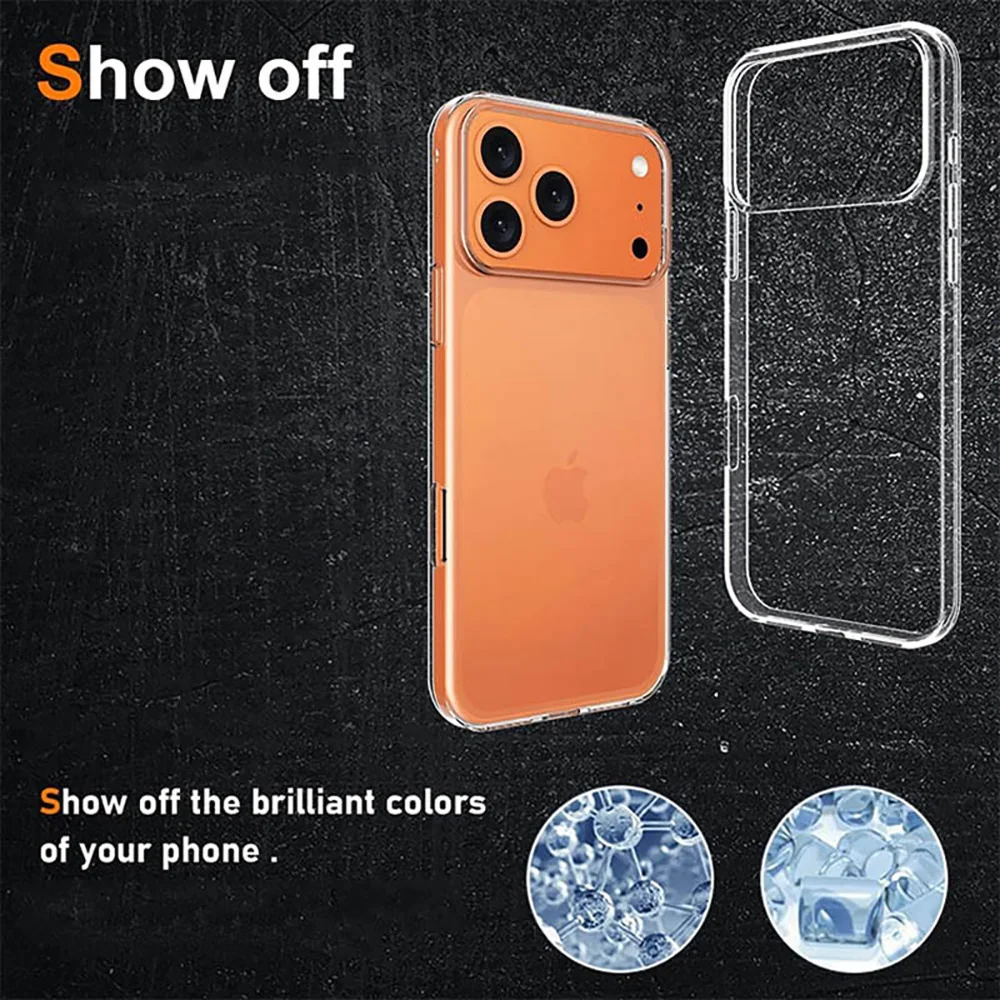 Luxuriöse Transparente Handyhüllen für iPhone 18 Pro Max 17 Pro Max 16 15 11 14 Plus 13 12 Mini 7 8 XS Max XR Hüllen Klare Rückabdeckung – Detail 7