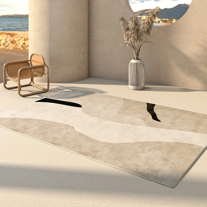 Japandi Wabi-sabi Living Room Carpet Bedroom Floor Mat Modern Abstract Decorate Large Area Rug Non-slip Washable Printed Rug 러그