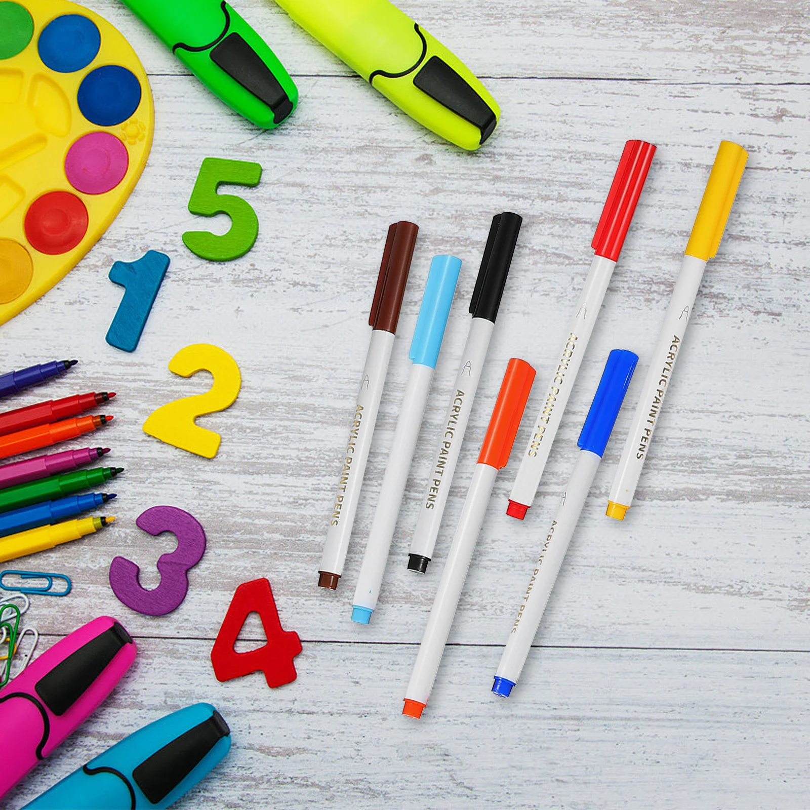 25 قطعة من أقلام الألوان الأكريليك، تصميم يدوم طويلاً يمنع التطاير لمخططي المجلات، قلم ألوان أكريليك العبث #5