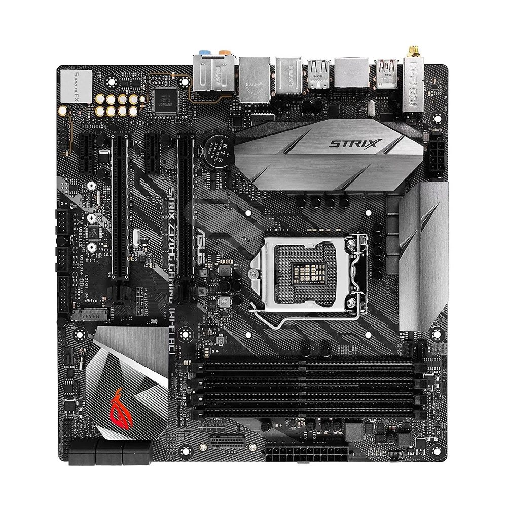 Imagem -02 - Asus-rog Strix Z370-g Gaming Motherboard Soquete Lga 1151 para 8ª e 9ª Geração Core 8700 9700 9400f 9600kf