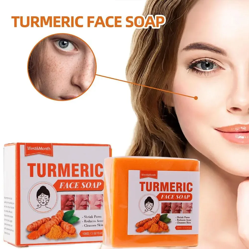 

Turmeric Soap Face Cleansing Anti Acne Whitening Skin Pimples Ginger Lightening Lightening Spots Remove Soap Dark Face Care