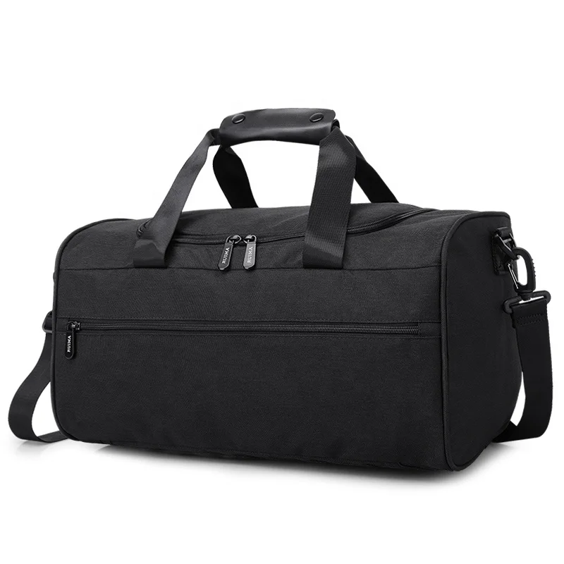 Custom Duty Large Fitness Travel Duffle Bag Waterproof Black Nylon Mens Sports Gym Duffel Bag