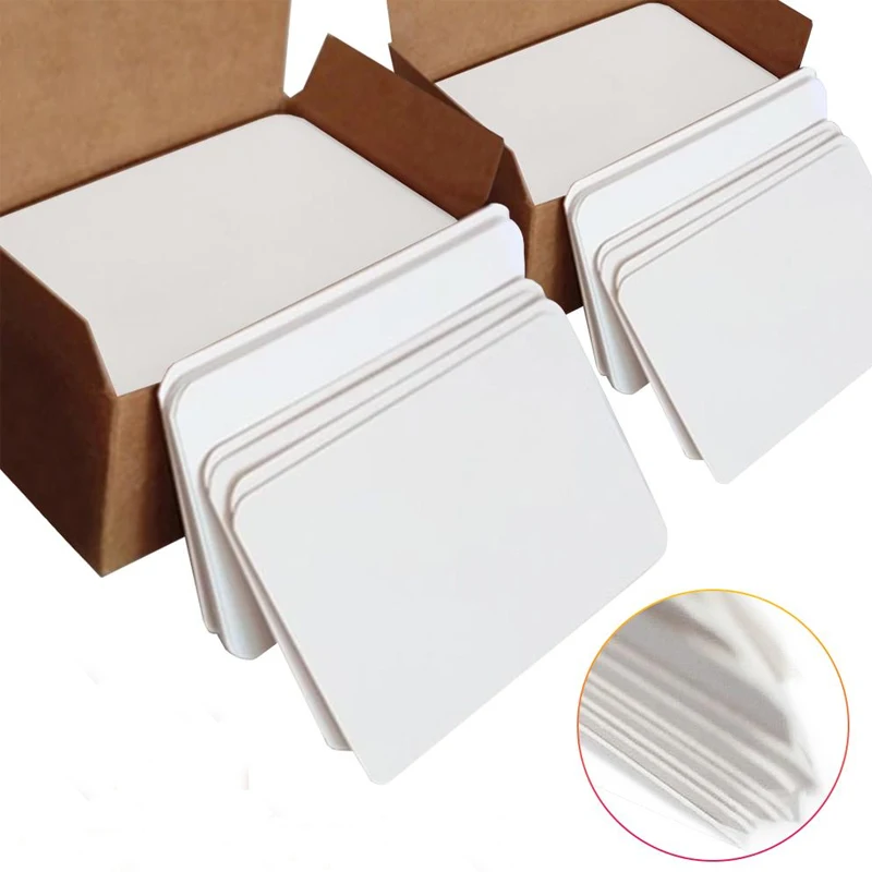 Tarjetas de papel duro en blanco para juego de mesa DIY, papel tapiz hecho a mano, postales, Mensaje, Tarjeta blanca, 100/200 Uds.