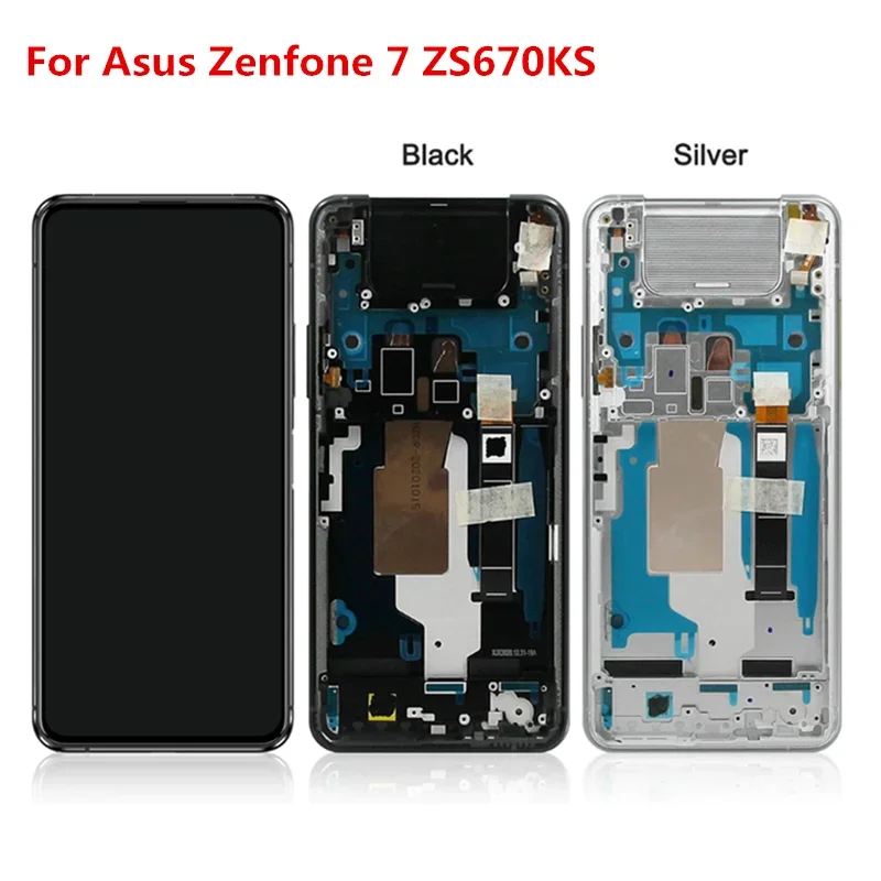 ZS670KS LCD ل Asus Zenfone 7 عرض مجموعة المحولات الرقمية لشاشة تعمل بلمس AMOLED ZF7 LCD استبدال الشاشة اختبار موافق