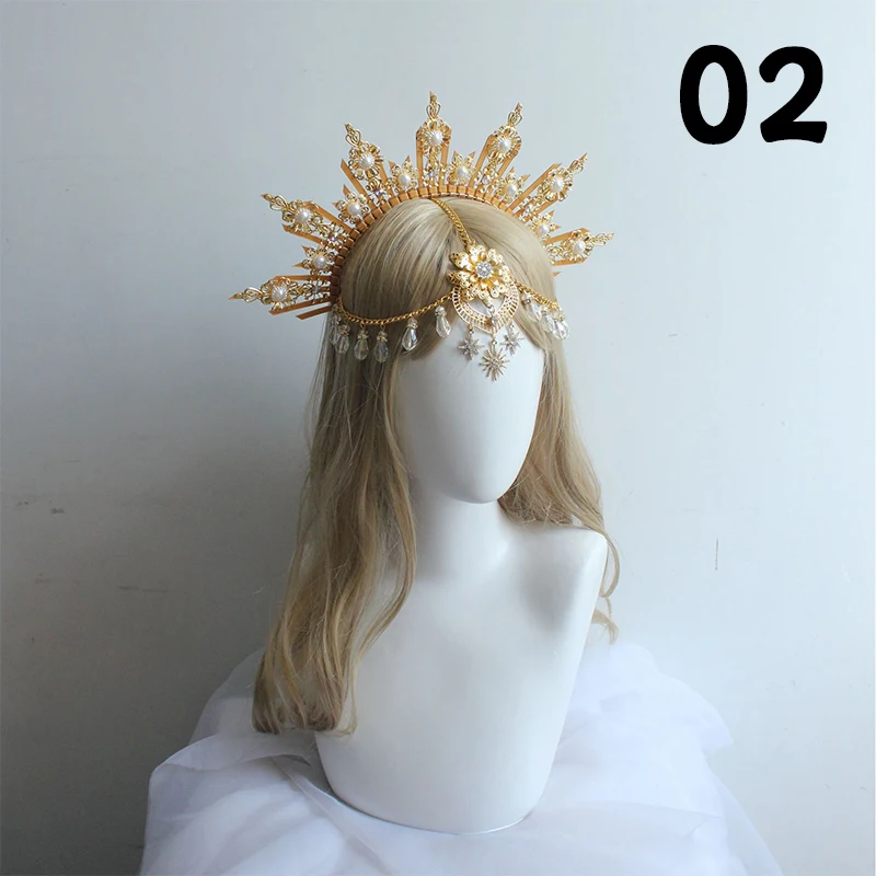 Gothic Halo Kroon Hoofddeksel Barok Koningin Prinses Kroon Haarband Zonnegodin Tiara Diy Materiaal Kit Lolita Haaraccessoires
