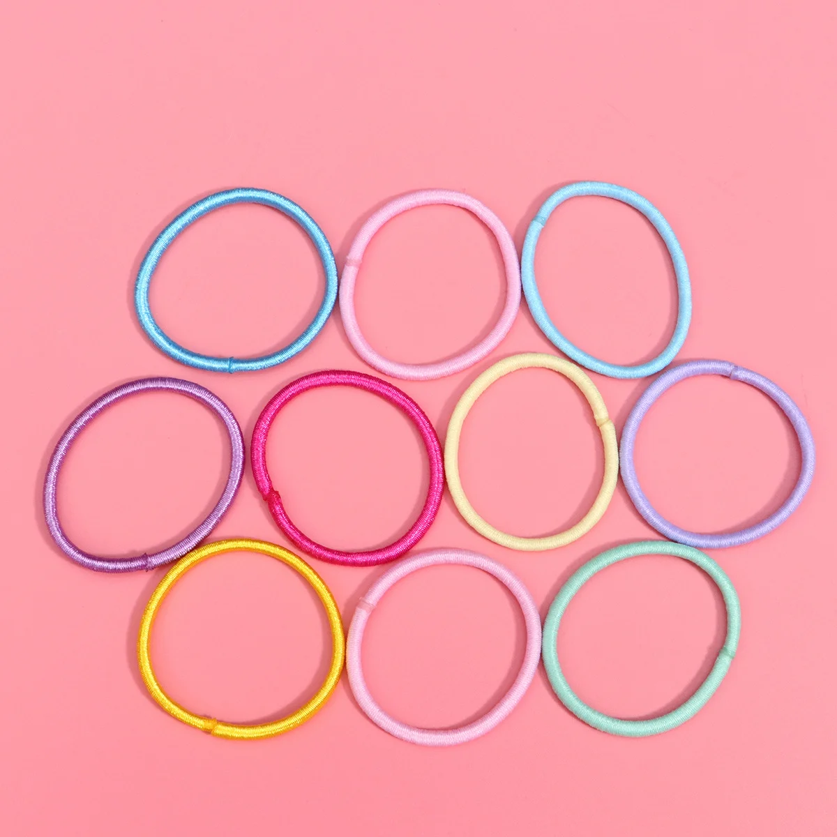 

100Pcs Hair Ties Multicolor Elastic Hair Rings for Ponytail Holders Easy Match Outfits Daily Wear Gift