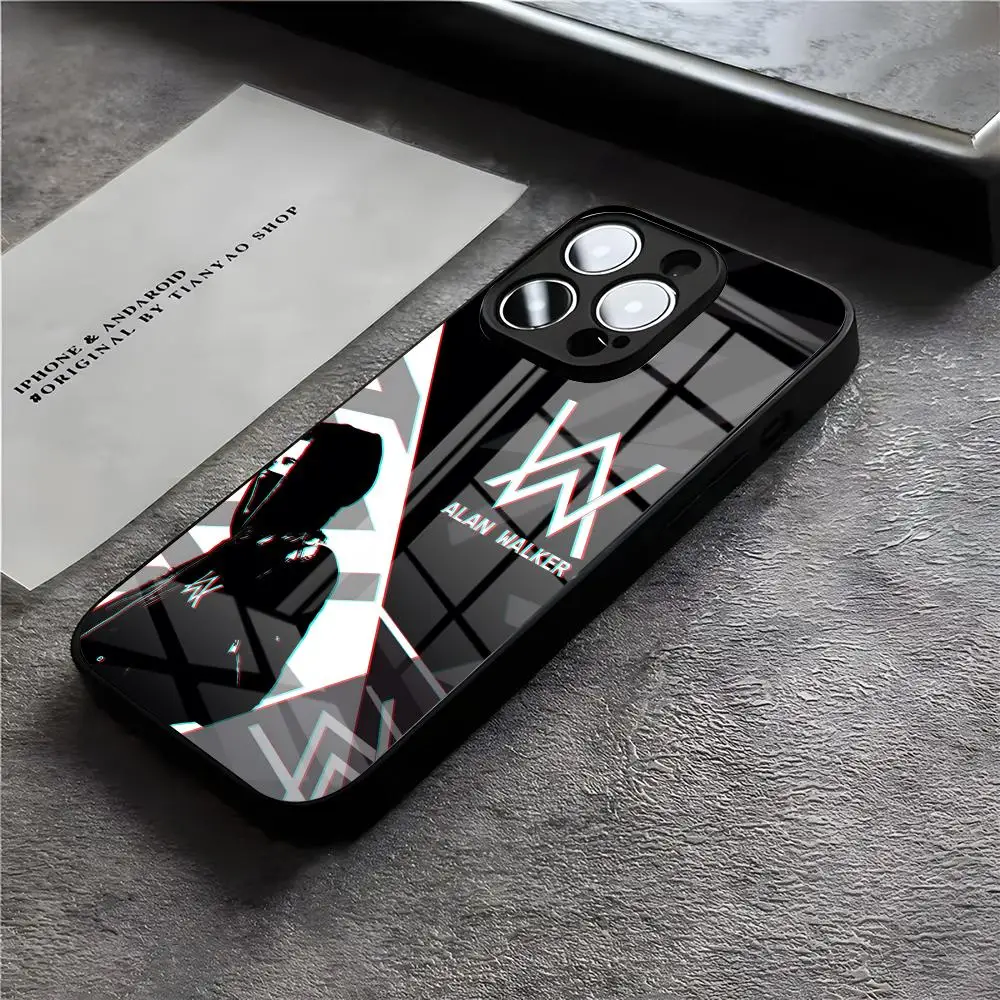 

Чехол для телефона World Hit DJ Alan Walker для iPhone 17 Air 16 E Pro Max 15 14 13 Mini 12 Pro 11 Max Plus, черный стеклянный чехол
