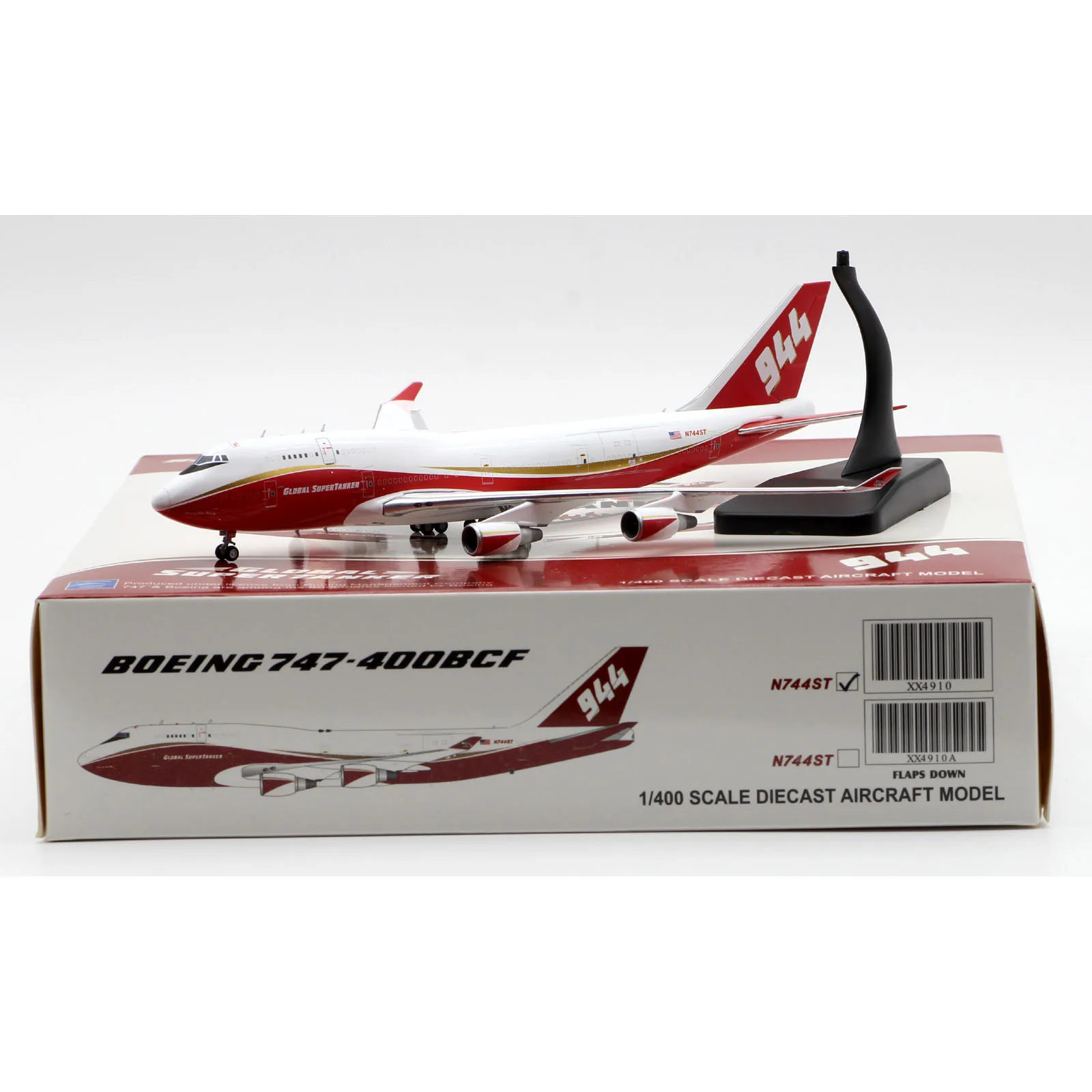 XX4910 Alloy Collectible Plane Gift JC Wings 1:400 Global Super Tanker Boeing B747-400 Diecast Aircraft Model N744ST With Stand