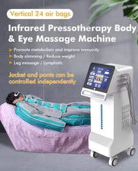 Hoge Kwaliteit Presoterapia Massage Luchtdruk Apparaat 24 Airbags Lichaam Pressotherapie Lymfedrainage Machine