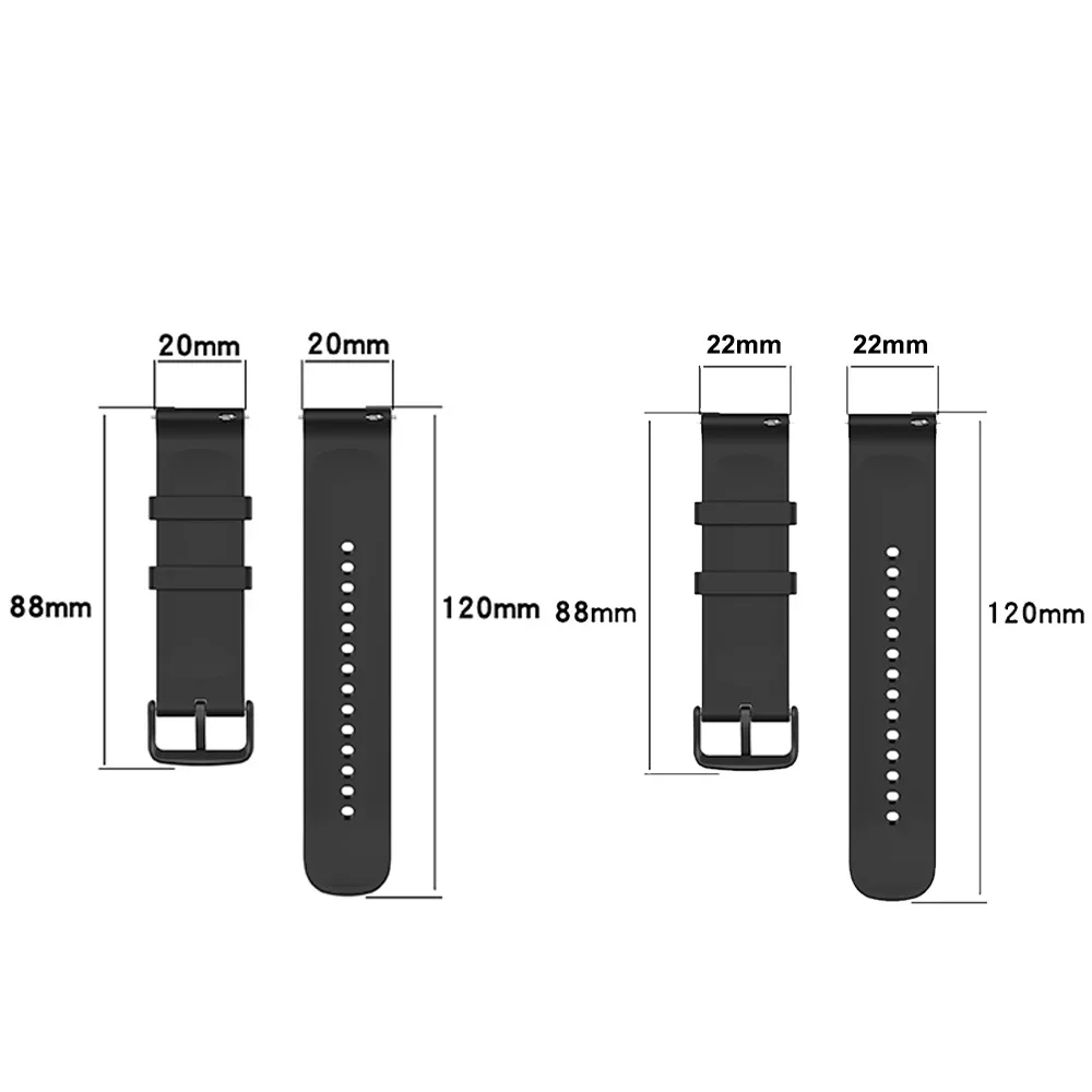 20mm 22mm Band For Haylou watch R8 S8/Watch 2 Pro (LS02 Pro)/RT3 RS3 GST/RS4 Plus/LS02 Silicone Replacement Bracelet Watch Strap