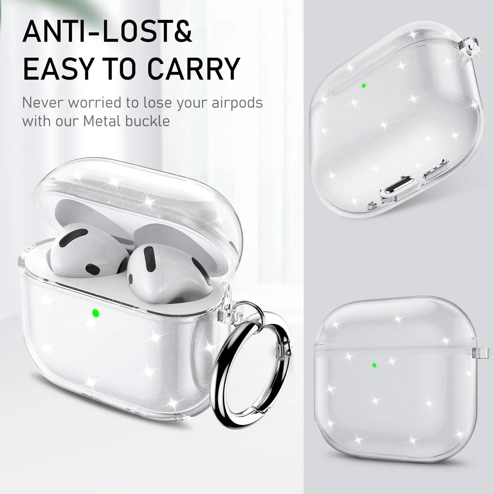 Transparent Case For Airpods 4 Case Soft TPU Protective Cover with Cleaning Kit Keychain For AirPods 4 Charging Earphone Case