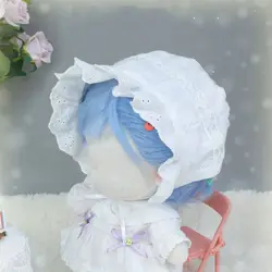 20CM Doll Hat Cute Lace Princess Miniature Hat Nightcap Soft Bonnet Cap For Idol Dolls Accessories Photography Props Kids Toys