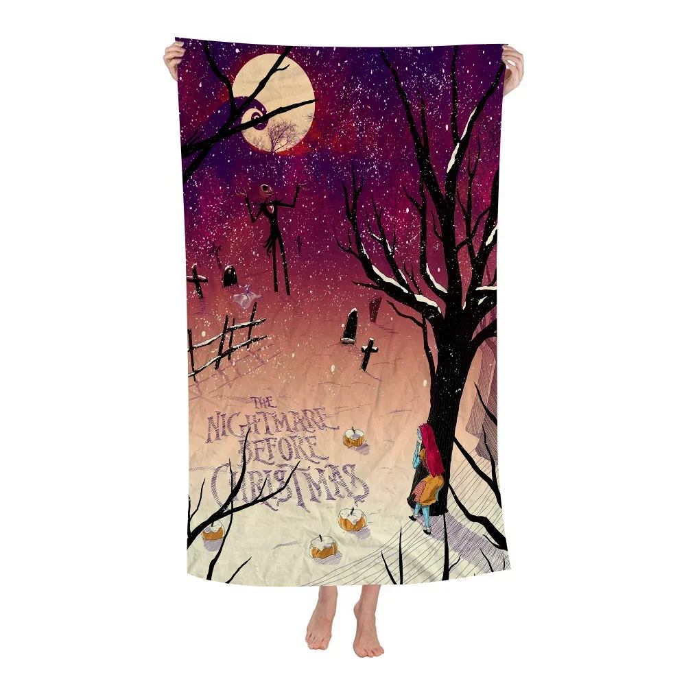 Classic Animated Movie Nightmare Before Christmas Jack coperta in microfibra asciugamani da spiaggia ad asciugatura rapida asciugamano da piscina