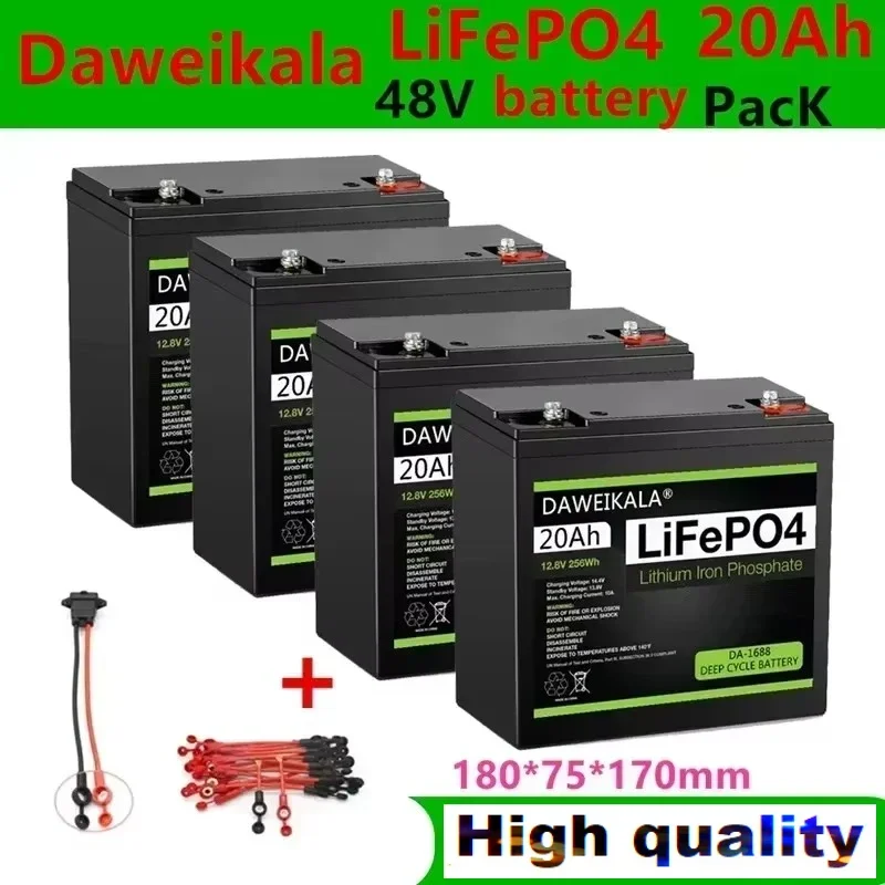 DAWEIKALA يمكن أن تقسيم بطارية lifepo4 12 فولت 20 أمبير في الساعة إلى حزمة بطارية 12-72 فولت القدرة الحقيقية لبطارية الدراجة الكهربائية 20 أمبير في الساعة