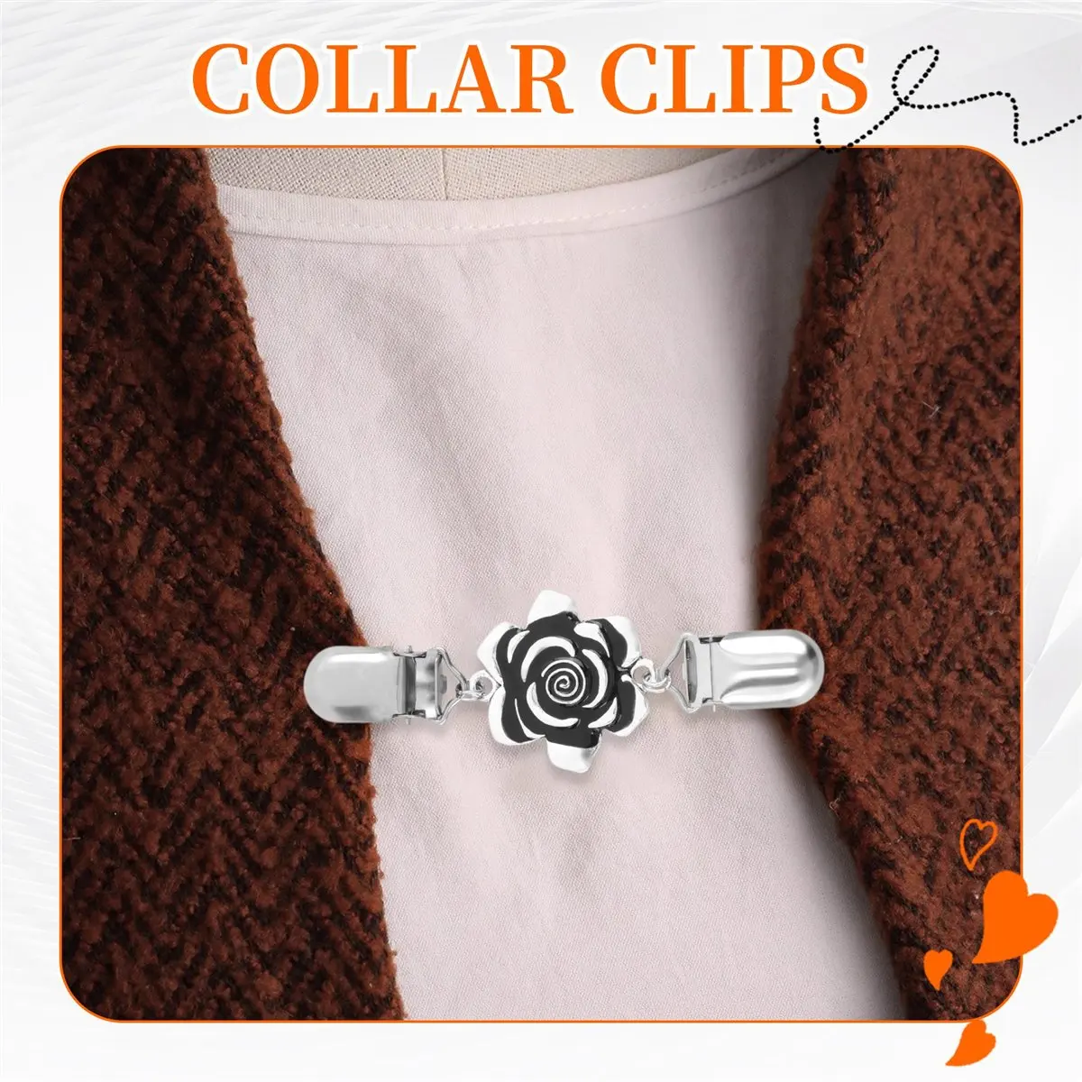 ABQR 4 Pezzi Clip per Scialle per Maglione Vintage Clip per Colletto per Cardigan retrò Clip per Spilla per Camicia per Donne e Ragazze che Indossano