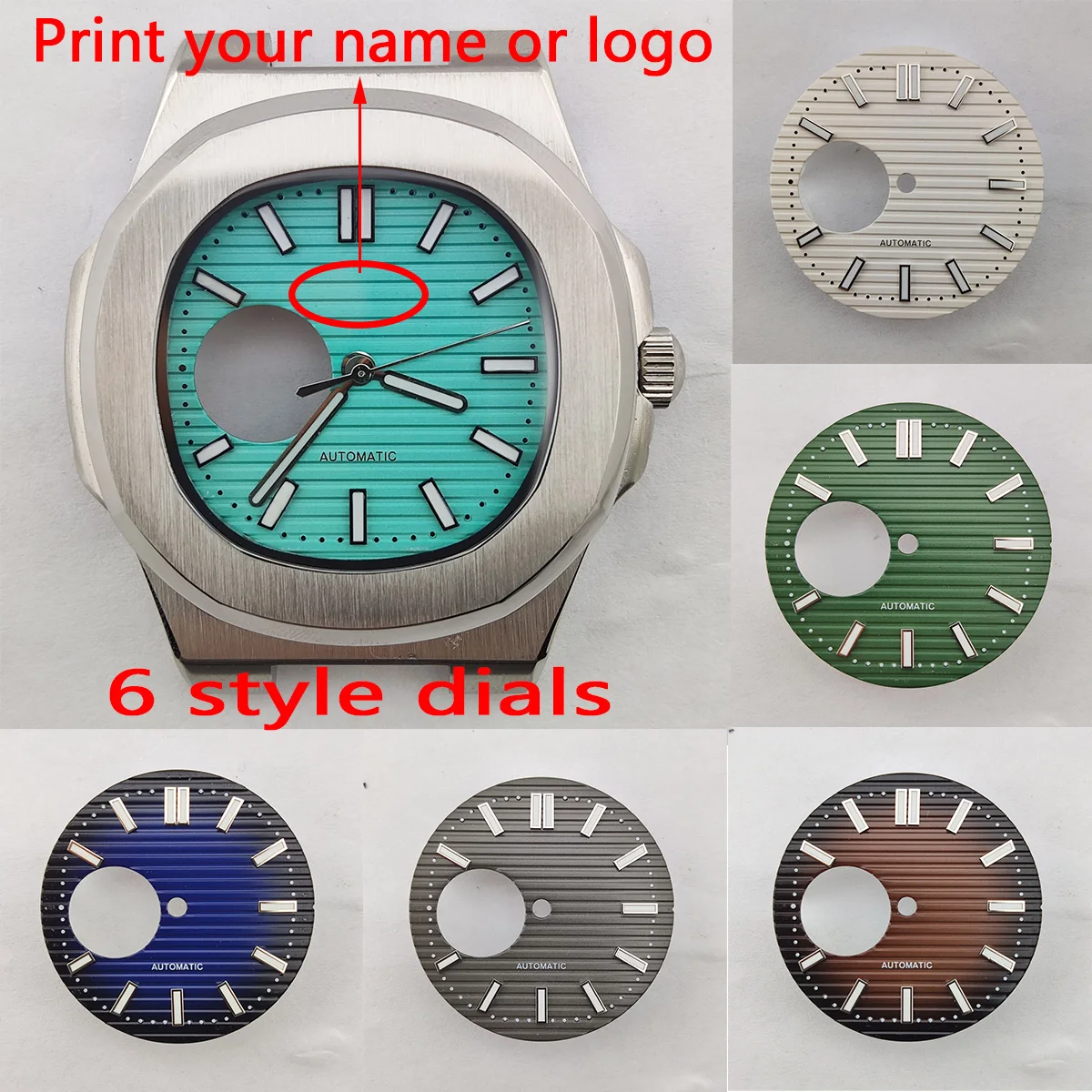 

NH38 dial Watches Accessories 29.8mm green luminous for NH35 NH36 Automatic Movement Nautilus case