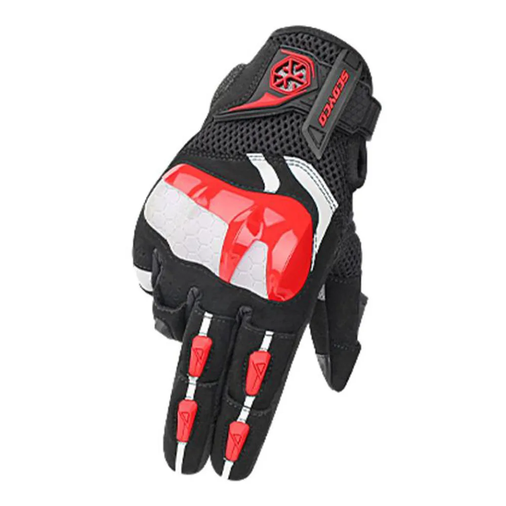 Wear-resistant Motorcycle Accessories Breathable Motorcycle Gloves Anti-slip Women's Biker Gloves Anti-fall Motocross Red Gloves