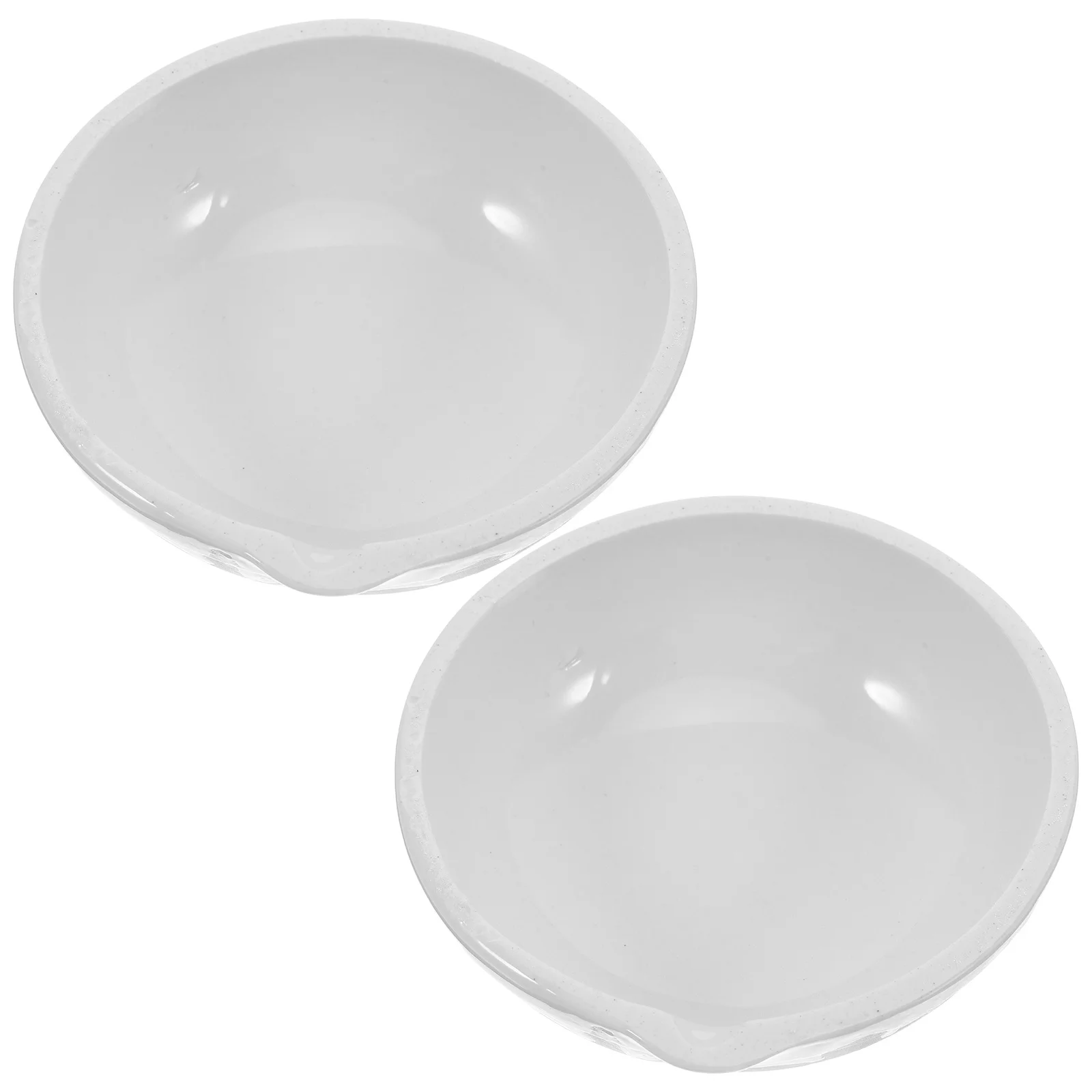 

2Pcs Ceramic Evaporating Basin 100mm Flat Bottom Durable Heat Resistant Laboratory Equipment Evaporation Dish Evaporation Tool