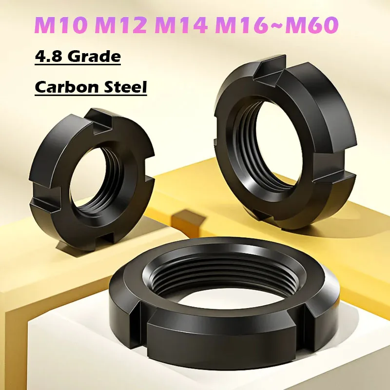 Round Nut Slotted Nut Four Slot Nut GB812 M10 M12 M14 M16 M18 M20 M22 M24 M25 M27 M30 M33 M35 M36 M39 M40 M42 M45 M48 M50~M60