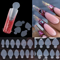 Pegatinas de Forma francesa de doble forma, moldes de silicona reutilizables para uñas, guías de líneas francesas, extensión de puntas de Gel, herramienta de extensión de manicura NTYC-A