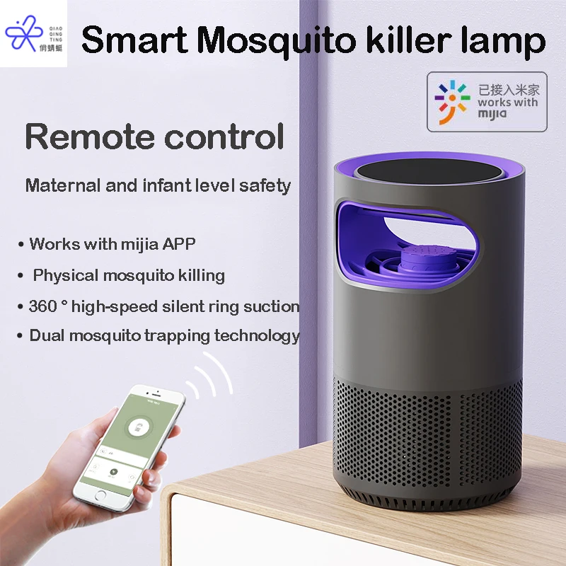 QIAOQINGTING USB Electric Mosquito Killer Lamp Pro LED Light Mosquito Trap Low Noise Remote Control Timing Works with mihome APP