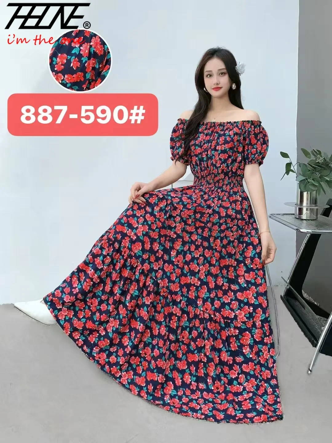 Long Maxi Dress Women Clothing Spring Summer Bohemian Holiday Beach Korean Style Floral Vintage Slim Vestidos Robe Dresses Boho