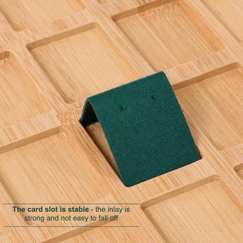 

Bamboo Wood Earrings Display Stand Rack DIY Velvet PU Leather Jewelry Storage Tray Ear Stud Holder For Window Counter Props Show