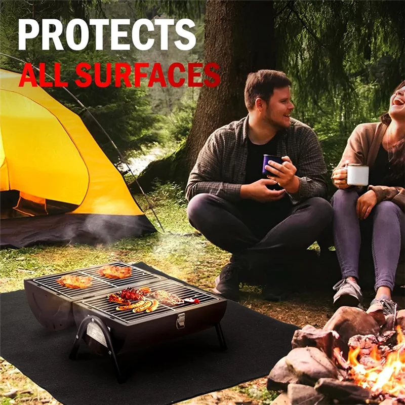 ABRE-Carbon Felt Welding Blanket Fireproof 2 Packs 12 X 27Inch 1800℉ High Temp Insulation Pad, Brazing Heat Shield Mat