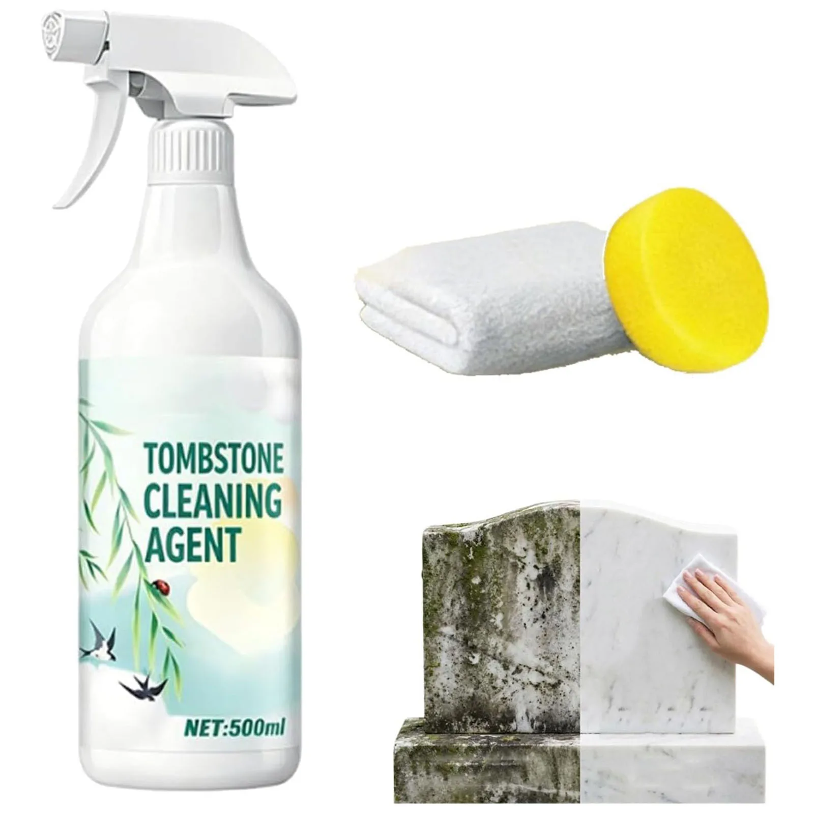 Granite and Marble Cleaner Highly Effective Headstone Cleaning Spray Headstone Restoration Spray for Graves and Memorials