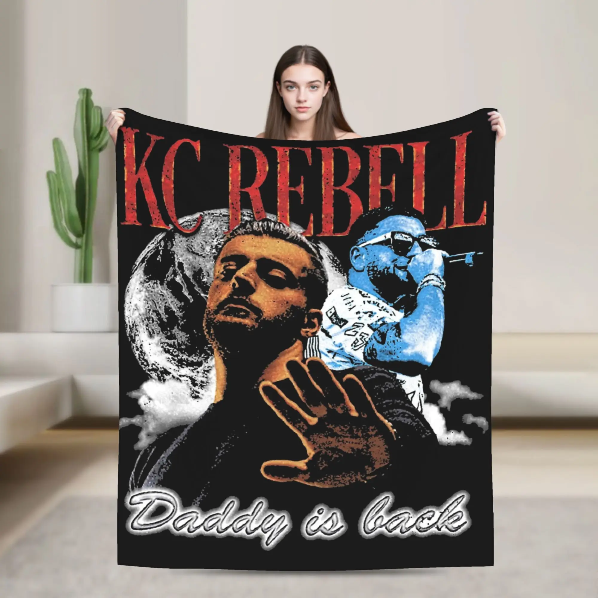 KC Rebell Daddy is Back Rapper Bootleg Blankets Fleece Summer  Portable Lightweight Throw Blankets for Bedding Office Bedspreads