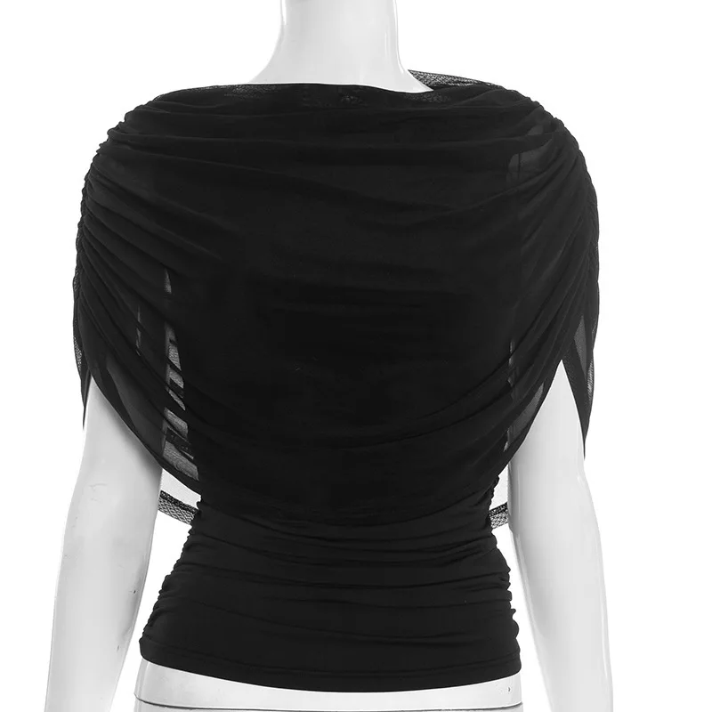 Autumn and Winter Amazon's New Scarf Collar Drape Sleeveless Slim Top European and American Style Cross-border Women's Clothing