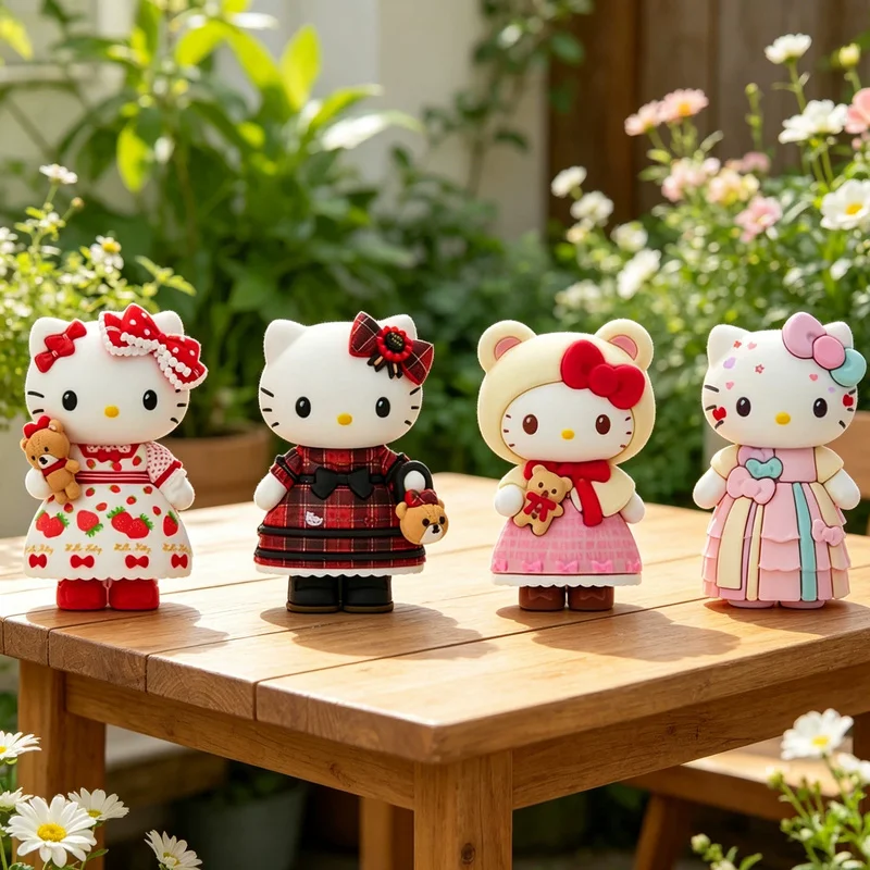 

Cute Kt Cat Elegant Socialite Series Blind Box Kawaii Collectible Action Figure Desktop Decoration Holiday Gifts For Friends