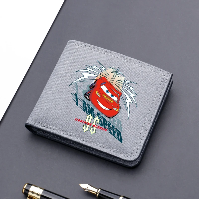 Lightning McQueen Foldable Coin Purse Car Disney Movie Cartoon Print Wallet Men Daily in Pocket Money Bank Card Storage Mini Bag