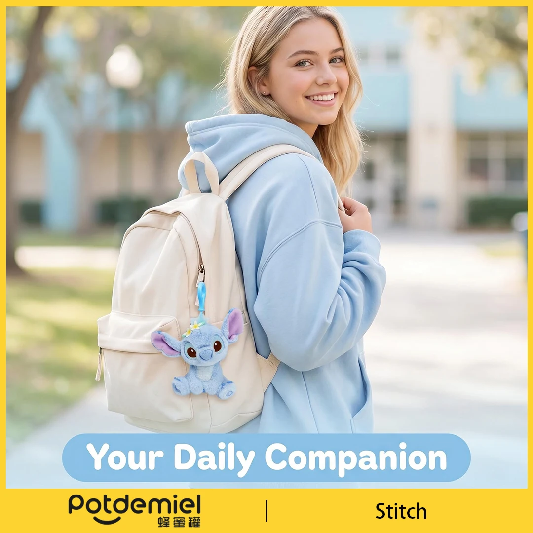 Potdemiel Disney Stitch Plush Keychain Soft Toy Handbag Pendant Anime Backpack Ornament Men Women Fans Kids Gift Collectible view 3