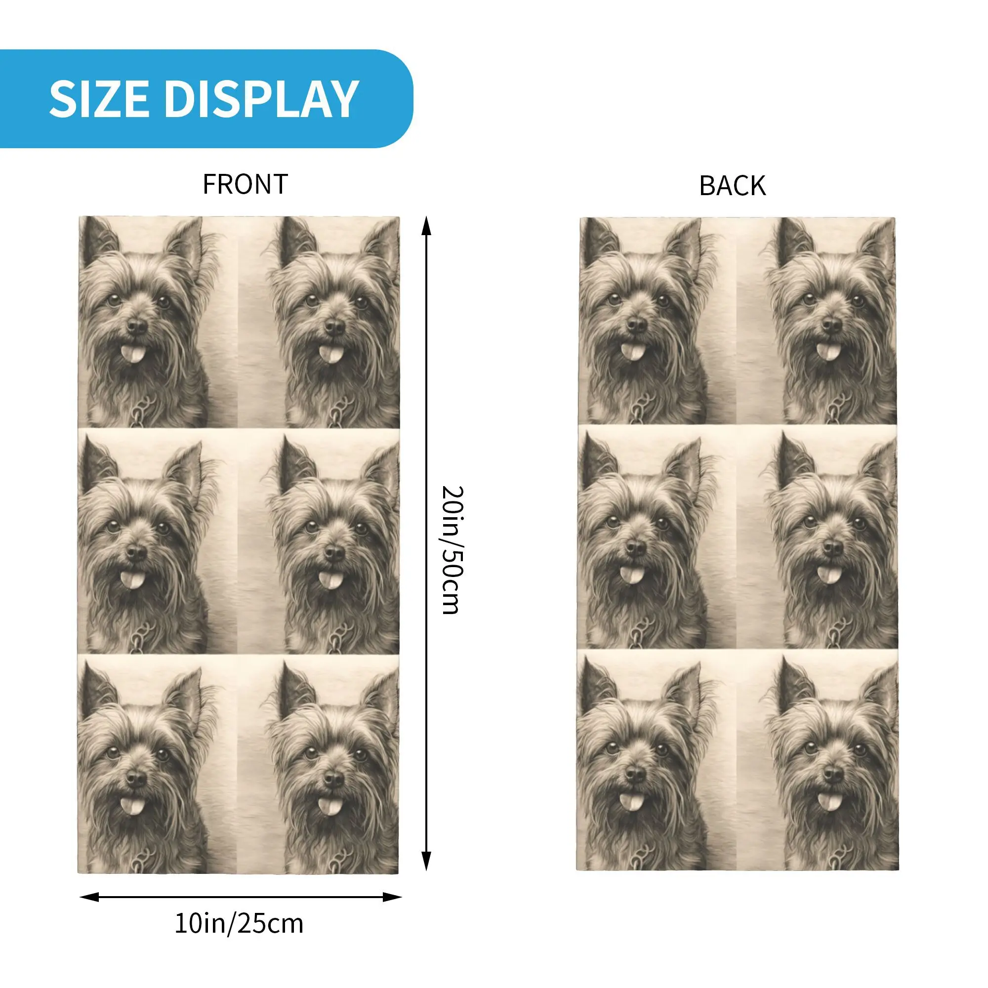 رائعتين يوركشاير جحر الكلب باندانا غطاء الرقبة المطبوعة الوجه وشاح دافئ ركوب الدراجات وشاح الجري للجنسين الكبار كل موسم