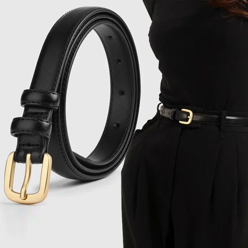 

Classic Women Belt Black Needle Buckle Retro Jeans Leather Fashion Belt High Quality Strap