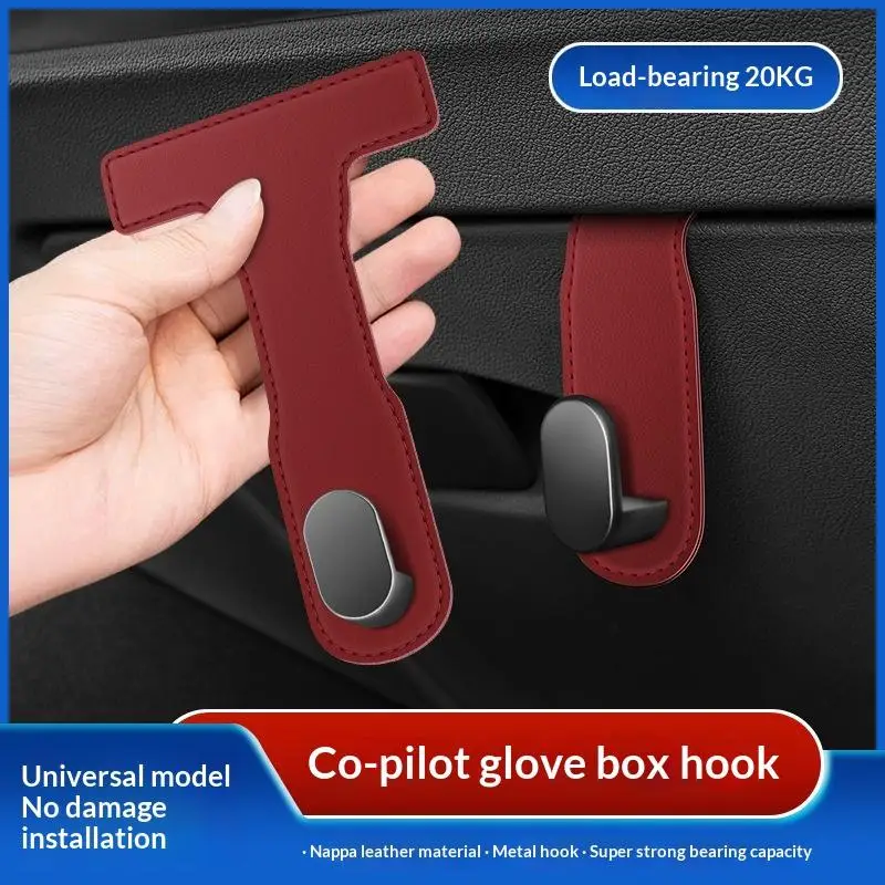 nterior Seat Back Hanger Hook Accessories Car Glove Box Purse Hook Universal Hidden Car Hook PU Leather Hanging Hooks I