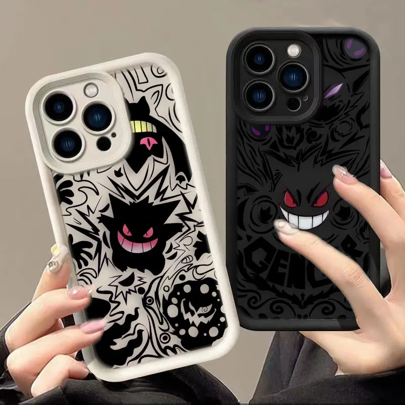 Anime Black Pokémon Gengar Phone Case For Honor 8X 9X X9 20 50 90 Y7A Y9 MAGIC 5 NOVA 9 Y70 Y7OS 9 SE PRO Case Funda Coque Shell